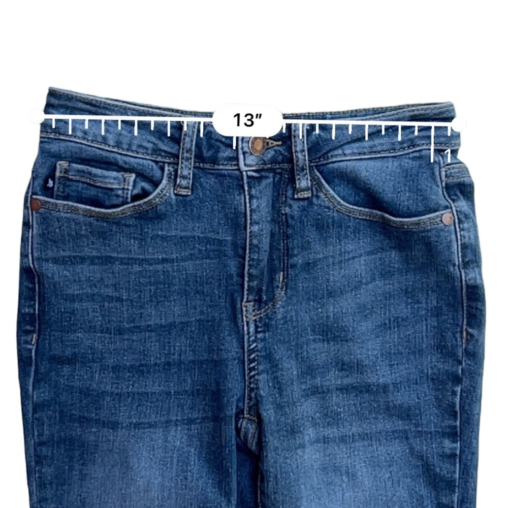 Judy Blue Eva Mid-Rise Fray Hem Skinny Size 0/24 - Picture 7 of 12